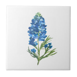 Carreau Bluebonnets Texas State Flowers Lupine Watercolor