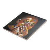 Carreau Blues Harmonica Musical African American Art Tile (Côté)
