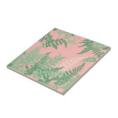 Carreau Blush Pink Fern Leaf Botanical Sage Green Modern  (Côté)