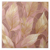 Carreau Blush Pink Gold Boho Modern Leaves Collection (Devant)