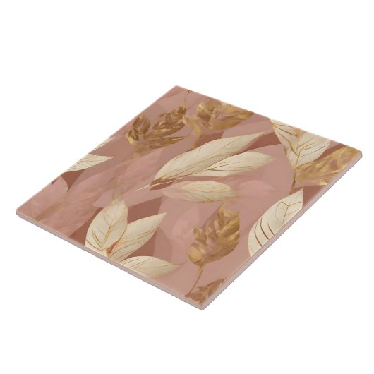 Carreau Blush Pink Gold Collection Feuille tendance Boho (Côté)