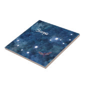 Carreau Boho bleu Zodiac Scorpio Constellation (Côté)