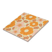 Carreau Boho Botanique Aquarelle Orange Floral (Côté)