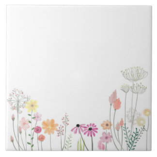 Carreau Boho Botanique Fleur sauvage céramique Carrelage