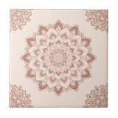 Carreau Boho Chic Mandala Moderne Accent Neutre (Devant)