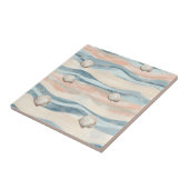 Carreau Boho Coastal Seashell Wave Pattern (8) (Côté)