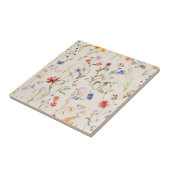 Carreau Boho Couleur aquarelle fleur sauvage (Côté)