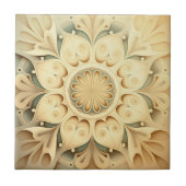 Carreau Boho Cream Swirl Hearts Design Carrelage décoratif (Devant)
