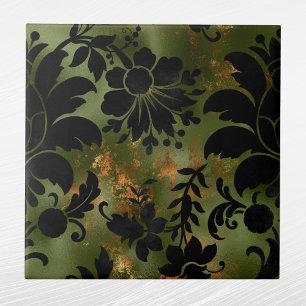 Carreau Boho Cuivre noir vert Floral