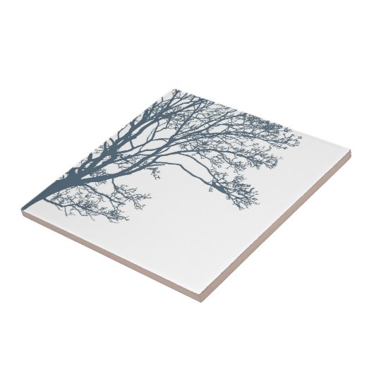 Carreau Boho d'arbre simple bleu (Côté)