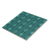 Carreau Boho Diamants Rayures Sarcelle (Côté)