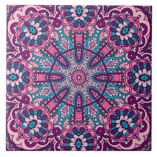 Carreau Boho Festive Mandala (Devant)