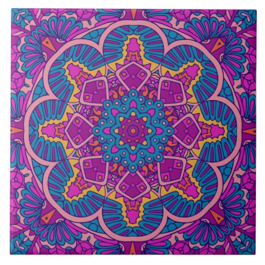 Carreau Boho Festive Mandala (Devant)