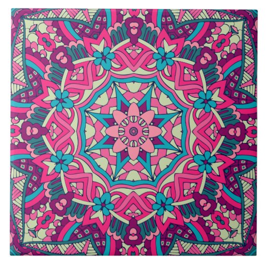 Carreau Boho Festive Mandala (Devant)