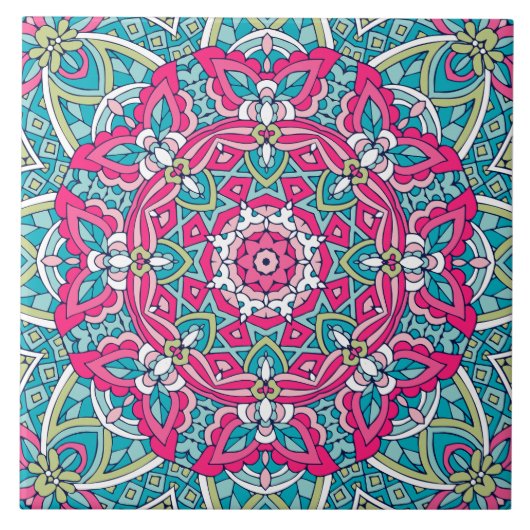 Carreau Boho Festive Mandala (Devant)