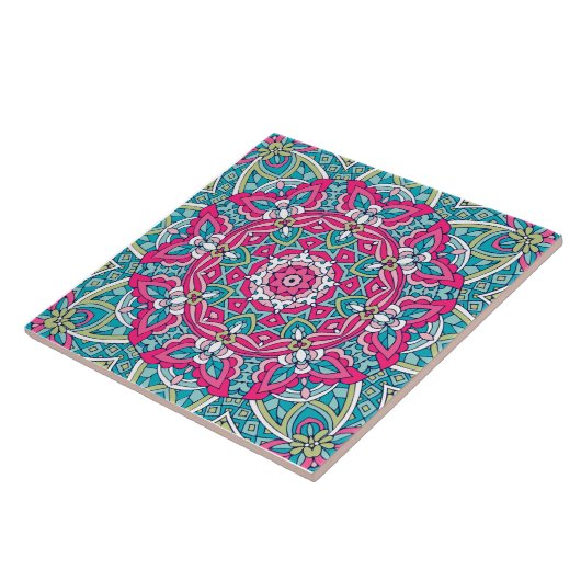 Carreau Boho Festive Mandala (Côté)