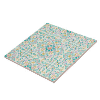 Carreau Boho Floral Ceramic Tile