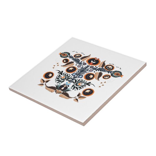 Carreau Boho Folk Motif (Côté)