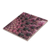 Carreau Boho Funky Éclectique Rose Noir Abstrait Fractal (Côté)