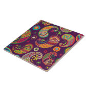 Carreau Boho Funky Retro tendance Paisley Purple (Côté)