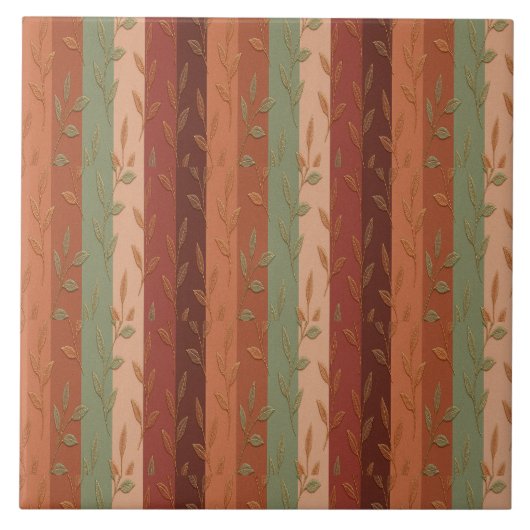 Carreau Boho Leaf Motif Rustic Home Décor (Devant)