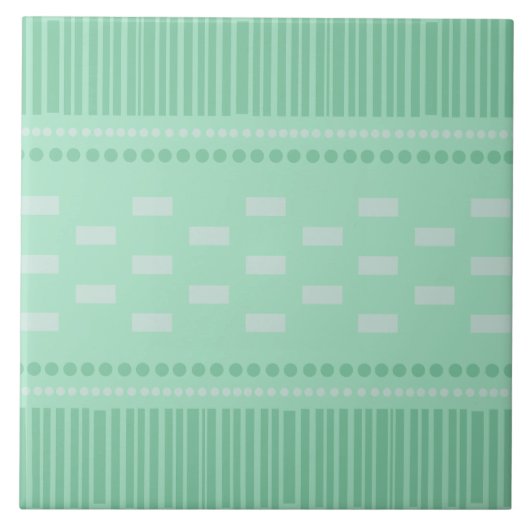 Carreau Boho Lignes Scandinaves Points Mint Vert (Devant)