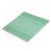 Carreau Boho Lignes Scandinaves Points Mint Vert (Côté)