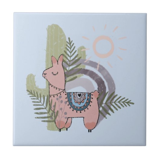 Carreau Boho Llama (Devant)