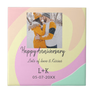 Carreau Boho moderne heureux anniversaire ajouter nom date