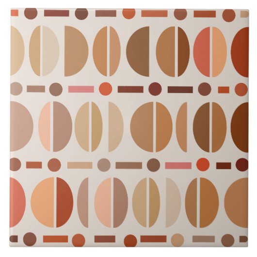 Carreau Boho Retro Bowles Motifs Lumière Terre Tons (Devant)