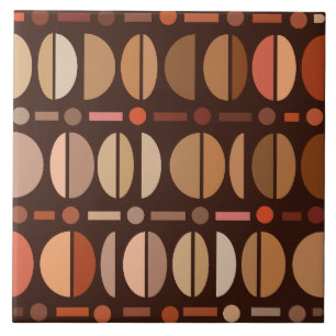 Carreau Boho Retro Bowles Motifs Tons Sombres Terre