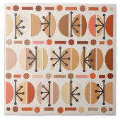 Carreau Boho Retro Bowls Lignes Tons Terre (Devant)