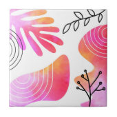 Carreau Boho Style Bohemian minima Blob Shape Line Art (Devant)
