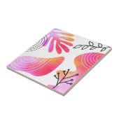 Carreau Boho Style Bohemian minima Blob Shape Line Art (Côté)