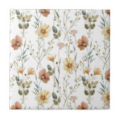 Carreau Boho Watercolor Wildflower Ceramic (Devant)