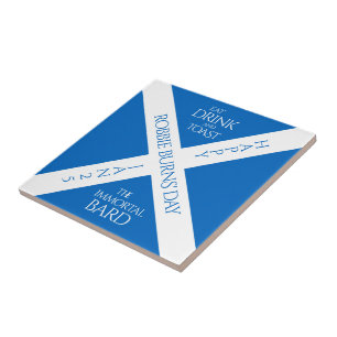 Carreau Boire à manger et toast Robbie Burns Scottish Flag