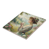 Carreau Boire du thé dans le jardin (Côté)