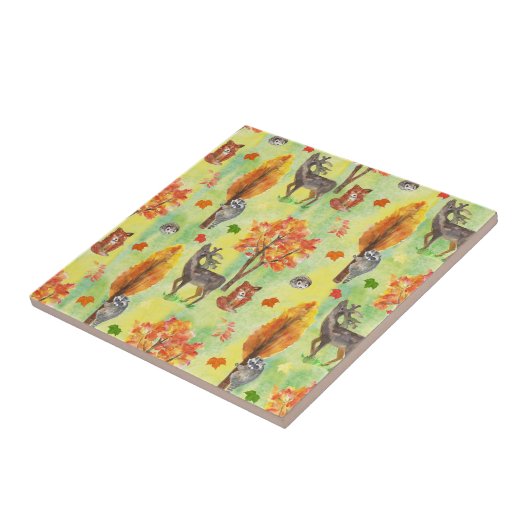 Carreau Bois Animaux d'aquarelle (Côté)