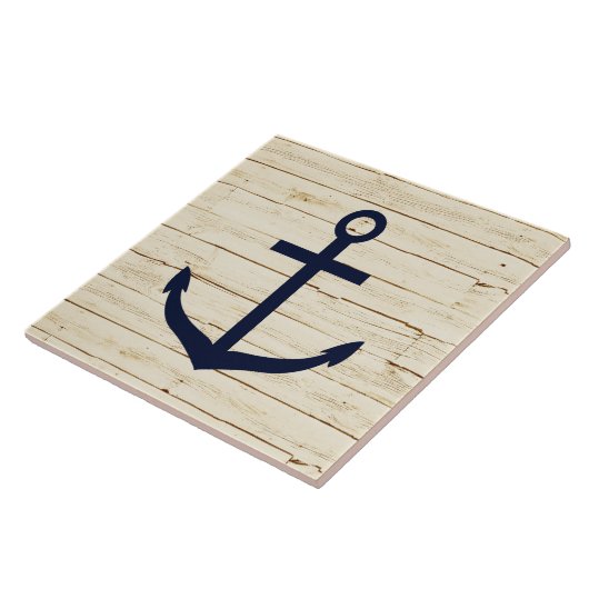 Carreau Bois blanc rustique avec Ancre (Côté)