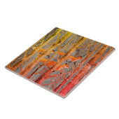 Carreau Bois de cuivre Fox sur pierre grise Automne Batik  (Côté)