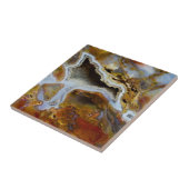 Carreau Bois pétrifié aux cristaux (Côté)