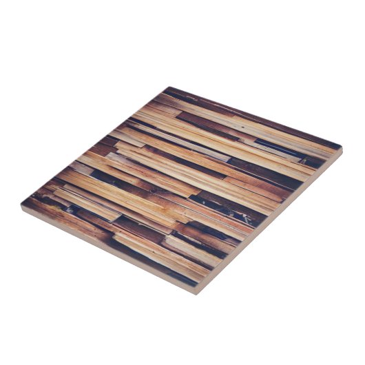 Carreau Bois planches design brun (Côté)