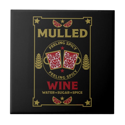 Carreau Boisson de vin rouge multicouche Noël (Devant)