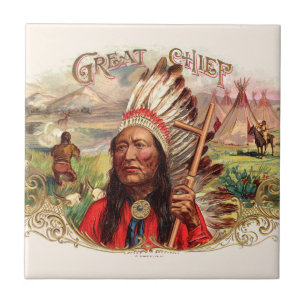 Carreau Boîte à cigares en chef de l'Inde vintage