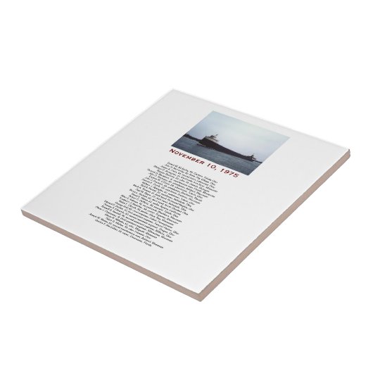 Carreau Boîte cadeau Edmund Fitzgerald avec nom d'équipage (Côté)