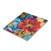 Carreau Boîtier iPhone Fleur Coloré (Côté)