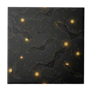 Carreau Bokeh Halloween sans couture Chauves-souris vola