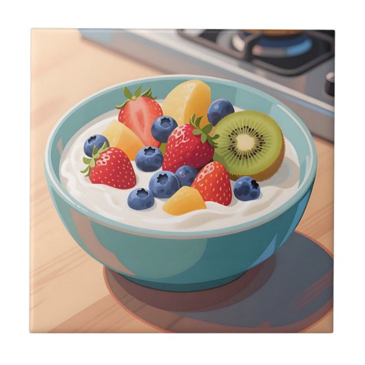 Carreau Bol de yaourt aux fruits frais (Devant)
