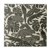 Carreau Bold Black and Cream Tropical Jungle Animals (Devant)
