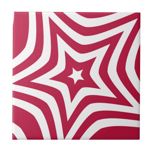 Carreau Bold & Bright Red & White Star dans un Motif vecto (Devant)